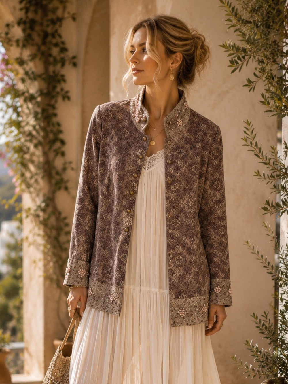 327. KENZIE | Journey of Heart | Vintage Beaded Tapestry Jacket | 12 | 21/28